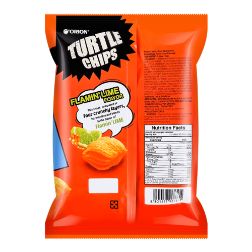 Orion Turtle Chips Flamin' Lime