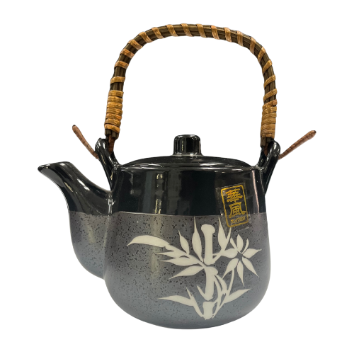 Bamboo Theme Japanese Tea Set 5 pc Black/White