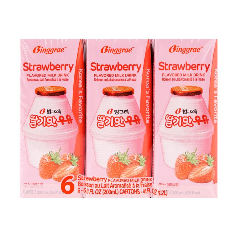 Binggrae Strawberry Milk Drink 6 Pack