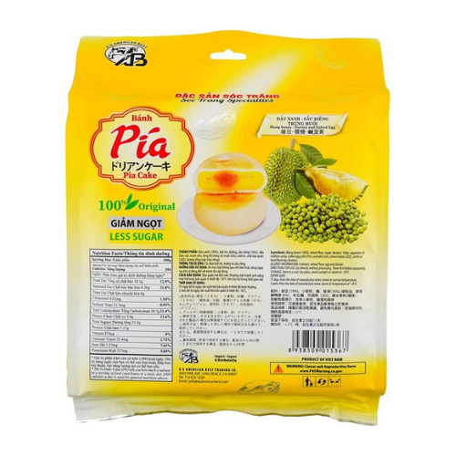 Mung Bean and Durian Cake with Salted Egg Yolk Filling