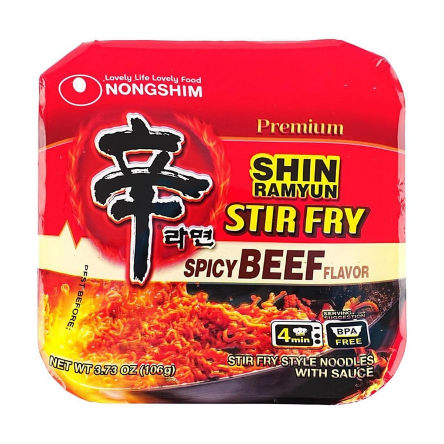 Nongshim Spicy Beef Stir Fry Noodles Bowl